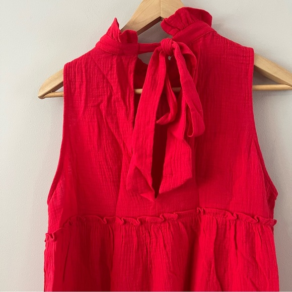 Pomander place tuckernucker Red Gauze a line swing Morgan Dress medium NWOT - Picture 4 of 10